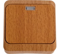 Одноклавишный выключатель Systeme Electric ОП Этюд Дача 10А IP20 с индикацией, бук BA10-005T