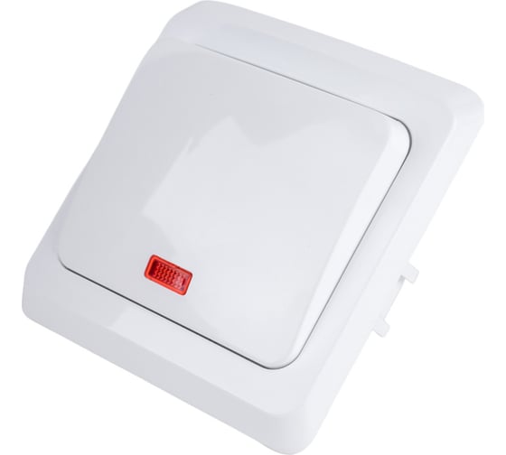 Одноклавишный выключатель Systeme Electric СП Этюд 10А IP20 с индикацией, белый BC10-005B