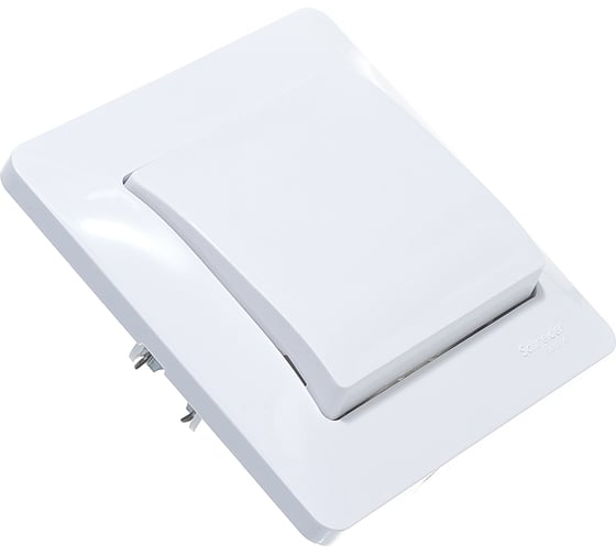 Одноклавишный выключатель Systeme Electric СП Glossa 10А IP20 10AX в сборе, белый GSL000112
