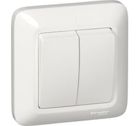 Двухклавишный выключатель Systeme Electric СП Прима 10А IP20 белый, опт. упак VS5U-218-B
