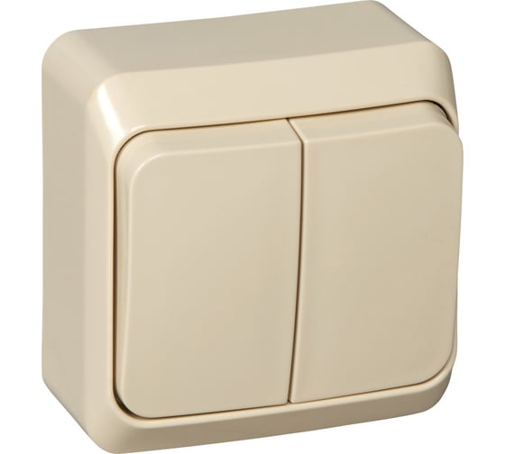 Выключатель 2-клавишный Systeme Electric (Schneider Electric) Этюд, 10 А, IP20, с индикацией, кремовый BA10-006K