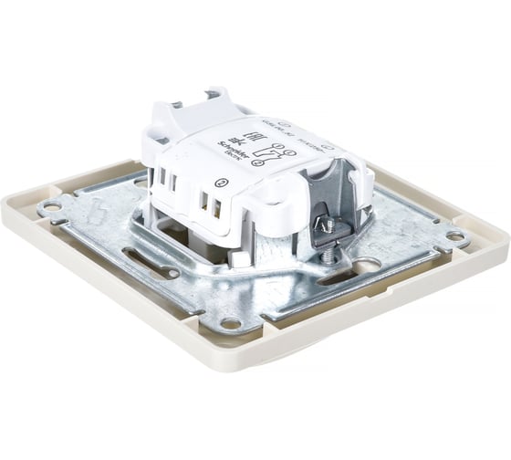 Двухклавишный выключатель Systeme Electric СП Glossa 10А IP20 10AX в сборе бежевый GSL000252