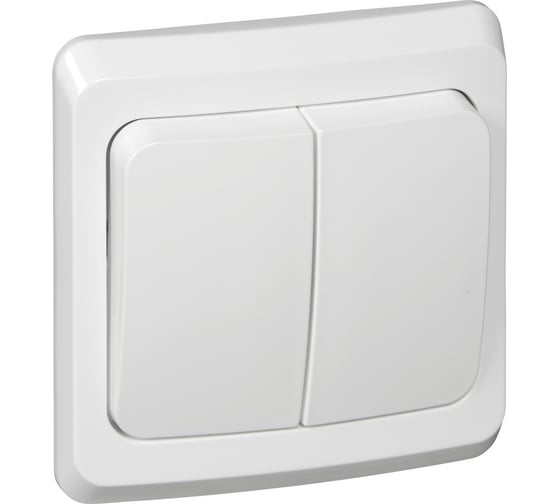 Двухклавишный выключатель Systeme Electric СП Этюд 10А IP20 белый BC10-002B