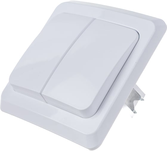 Двухклавишный выключатель Systeme Electric СП Этюд 10А IP20 белый BC10-002B