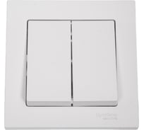 Двухклавишный выключатель Systeme Electric ATLAS DESIGN сх.5 10АХ в сборе белый ATN000152