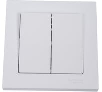 Двухклавишный выключатель Systeme Electric ATLAS DESIGN сх.5 10АХ в сборе белый ATN000152