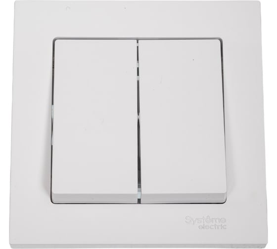 Двухклавишный выключатель Systeme Electric ATLAS DESIGN сх.5 10АХ в сборе белый ATN000152 1