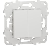 Двухклавишный выключатель Systeme Electric UNICA NEW сх.5 10AX 250В белый NU521118