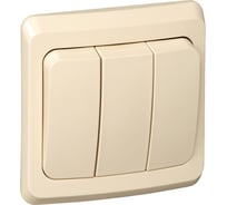 Трехклаишный выключатель Systeme Electric СП Этюд 10А IP20 кремовый BC10-003K