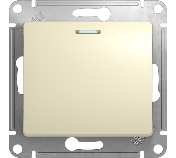 Одноклавишный механизм выключателя Systeme Electric СП GLOSSA 10А IP20 10AX с подсветкой бежевый GSL000213 1
