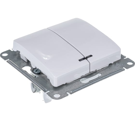 Двухклавишный механизм выключателя Systeme Electric СП GLOSSA 10А IP20 10AX с подсветкой белый GSL000153