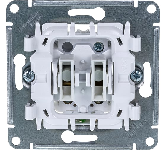 Двухклавишный механизм выключателя Systeme Electric СП GLOSSA 10А IP20 10AX с подсветкой белый GSL000153