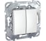 Двухклавишный механизм выключателя Systeme Electric СП UNICA 10А IP20 белый MGU5.211.18ZD 1