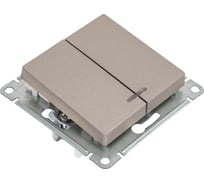 2-клавишный механизм выключателя Systeme Electric (Schneider Electric) AtlasDesign, с подсветкой, 5 А, 10 АХ, шампань ATN000553