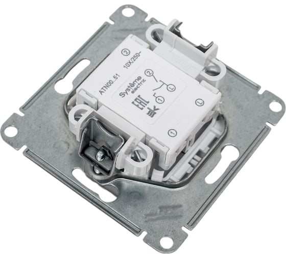 2-клавишный механизм выключателя Systeme Electric ATLAS DESIGN сх.5 10АХ жемчуг ATN000451