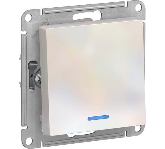 Одноклавишный механизм выключателя Systeme Electric ATLAS DESIGN с подсветкой сх.1а 10АХ жемчуг ATN000413