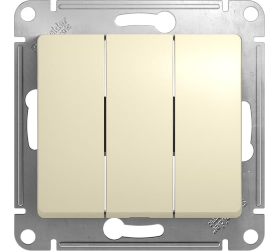 3-клавишный механизм выключателя Systeme Electric СП GLOSSA 10А IP20 10AX бежевый GSL000231 1