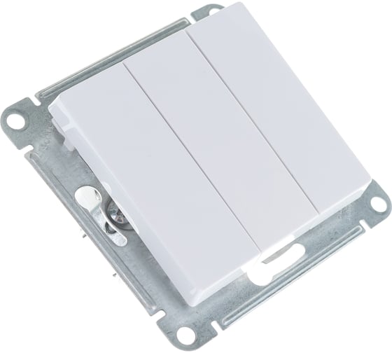 3-клавишный механизм выключателя Systeme Electric ATLAS DESIGN сх.1+1+1 10АХ белый ATN000131