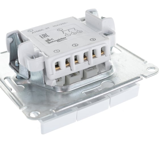 3-клавишный механизм выключателя Systeme Electric ATLAS DESIGN сх.1+1+1 10АХ белый ATN000131