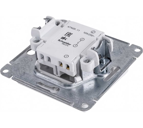 Одноклавишный механизм выключателя Systeme Electric ATLAS DESIGN сх.1 10АХ белый ATN000111