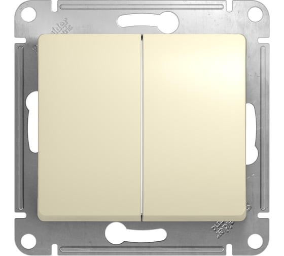 2-клавишный механизм переключателя Systeme Electric СП Glossa сх.6 10AX бежевый GSL000265