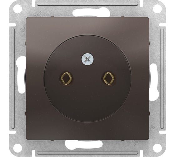 Механизм розетки Systeme Electric 1-м СП ATLAS DESIGN без заземления 16А мокко ATN000641