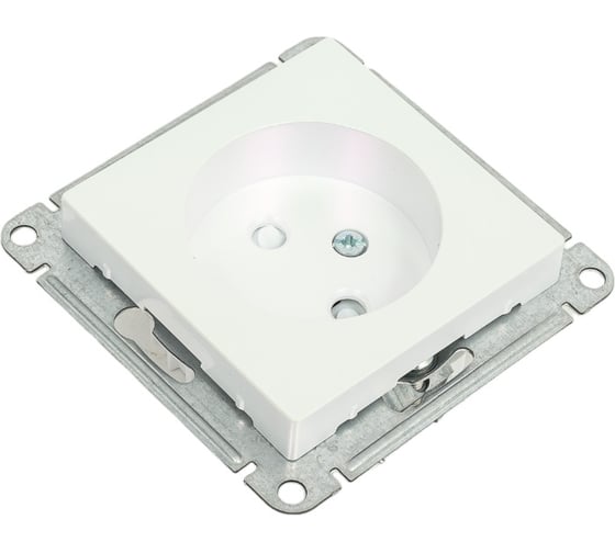Механизм розетки Systeme Electric 1-м СП ATLAS DESIGN без заземления, защитные шторки 16А жемчуг ATN000449