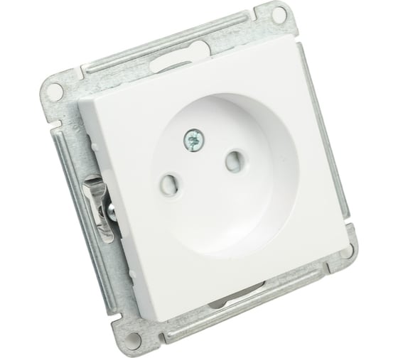 Механизм розетки Systeme Electric 1-м СП ATLAS DESIGN без заземления, защитные шторки 16А жемчуг ATN000449