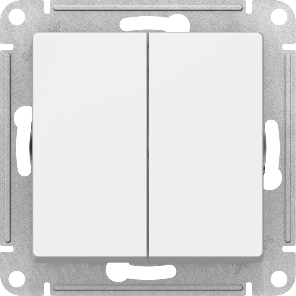 Выключатель schneider electric atlas design atn000151 двухклавишный скрытая установка белый