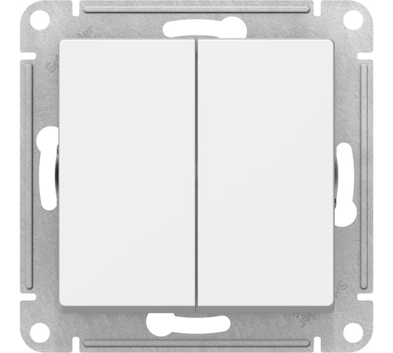 2-клавишный механизм выключателя Systeme Electric ATLAS DESIGN сх.5 10АХ белый ATN000151 15873691