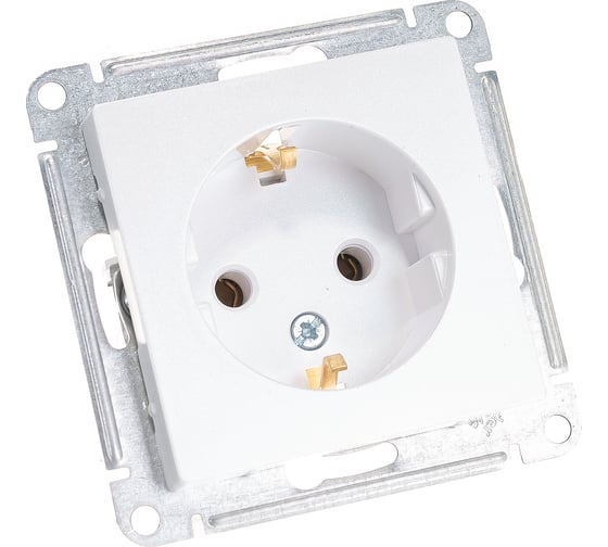 Механизм розетки Systeme Electric 1-м СП ATLAS DESIGN с заземлением 16А жемчуг ATN000443 1