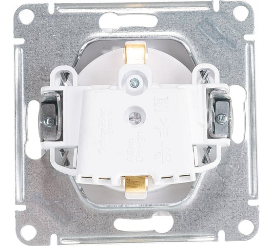 Механизм розетки Systeme Electric 1-м СП ATLAS DESIGN с заземлением 16А жемчуг ATN000443