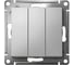 3-клавишный механизм выключателя Systeme Electric ATLAS DESIGN сх.1+1+1 10АХ алюминий ATN000331 2