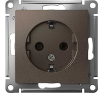 Механизм розетки Systeme Electric 1-м СП ATLAS DESIGN с заземлением 16А мокко ATN000643