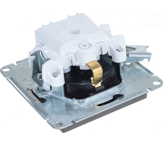 Механизм розетки Systeme Electric 1-м СП ATLAS DESIGN с заземлением 16А мокко ATN000643