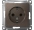Механизм розетки Systeme Electric 1-м СП ATLAS DESIGN с заземлением 16А мокко ATN000643 1