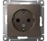 Механизм розетки 1-м Systeme Electric (Schneider Electric) ATLAS DESIGN с заземлением, защитные шторки, 16 А, мокко, арт. ATN000645 2