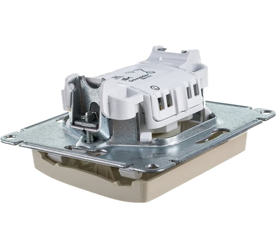 1-клавишный механизм переключателя Systeme Electric СП Glossa сх. 6 10AX бежевый GSL000261