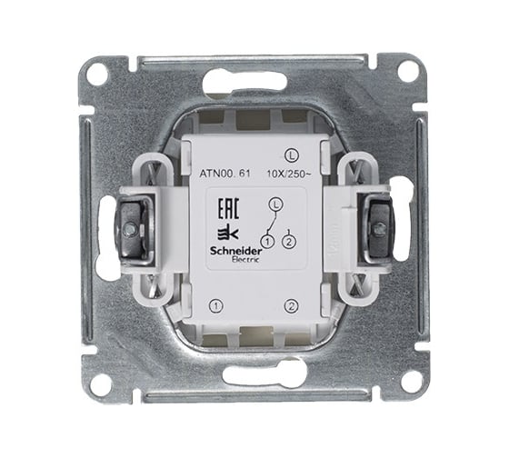 1-клавишный механизм переключателя Systeme Electric ATLAS DESIGN сх.6 10АХ алюминий ATN000361