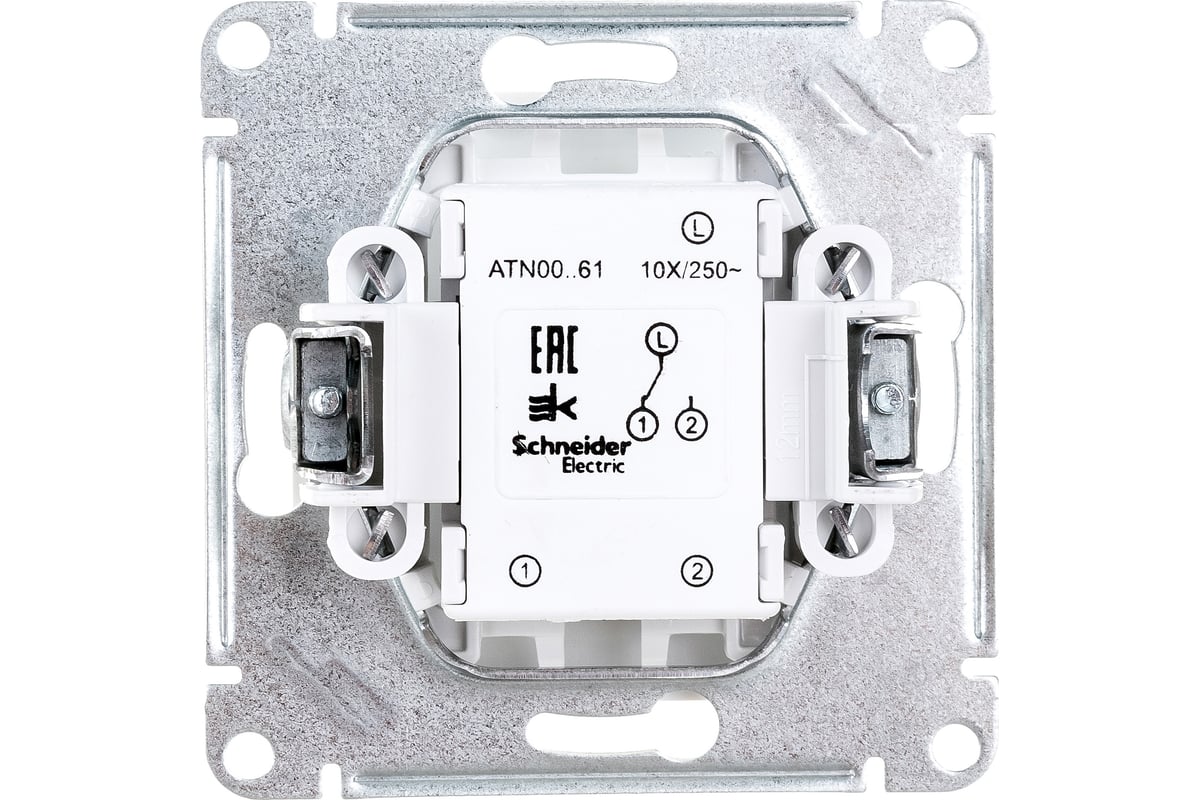 1-клавишный механизм переключателя Systeme Electric ATLAS DESIGN сх.6 10АХ  белый ATN000161 - выгодная цена, отзывы, характеристики, фото - купить в  Москве и РФ