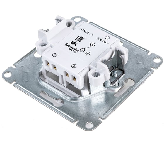 1-клавишный механизм переключателя Systeme Electric ATLAS DESIGN сх.6 10АХ белый ATN000161