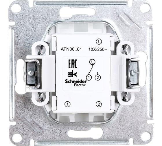 1-клавишный механизм переключателя Systeme Electric ATLAS DESIGN сх.6 10АХ белый ATN000161