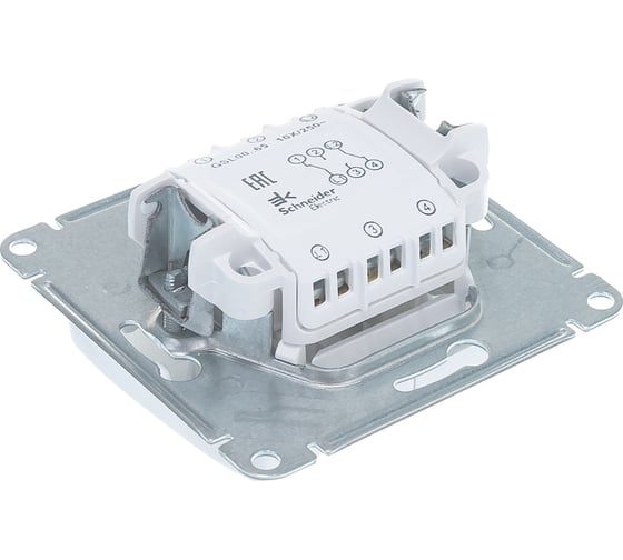 2-клавишный механизм переключателя Systeme Electric СП Glossa сх.6 10AX белый GSL000165