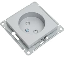 Механизм розетки Systeme Electric 1-м СП ATLAS DESIGN без заземления, защитные шторки 16А алюминий ATN000349