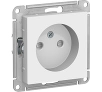 Механизм розетки Systeme Electric 1-м СП ATLAS DESIGN без заземления, защитные шторки 16А белый ATN000149
