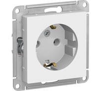 Механизм розетки Systeme Electric 1-м СП ATLAS DESIGN с заземлением 16А белый ATN000143