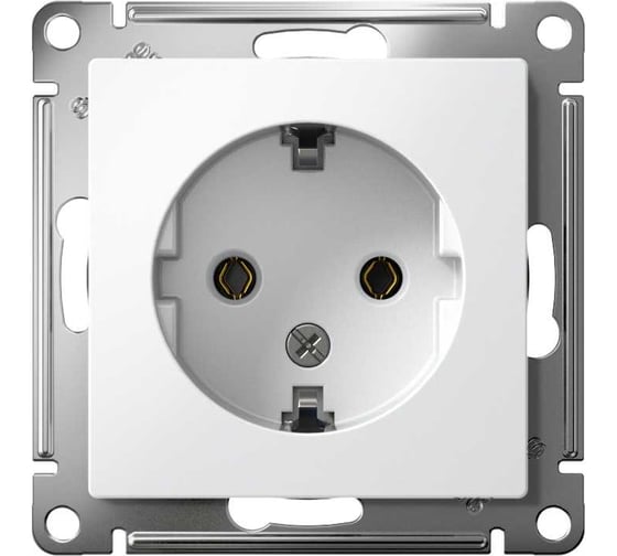 Механизм розетки Systeme Electric (Schneider Electric) 1-м AtlasDesign, с заземлением, 16 А, белый ATN000143