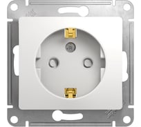 Механизм розетки Systeme Electric 1-м СП Glossa 16А защитные шторки, с заземлением, белый GSL000145