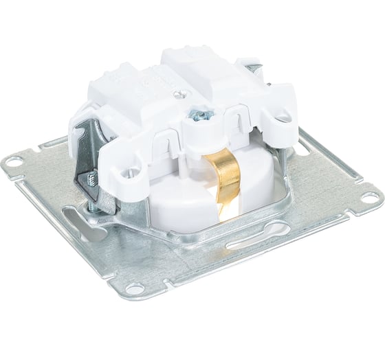 Механизм розетки Systeme Electric 1-м СП Glossa 16А защитные шторки, с заземлением, белый GSL000145