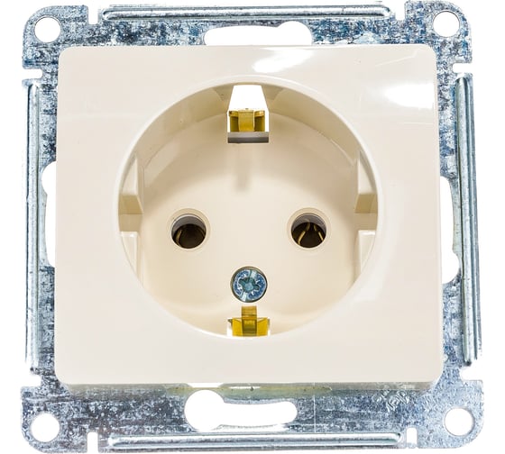 Механизм розетки Systeme Electric 1-м СП Glossa 16А с заземлением, бежевый GSL000243